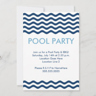 Invitaciones modernas de la fiesta en la piscina