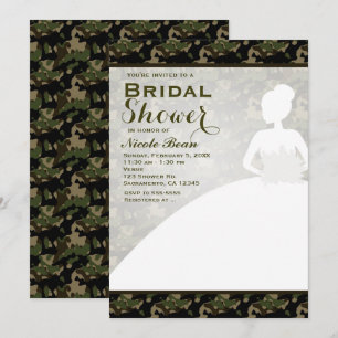 Invitaciones modernas de la novia del camouflaje d