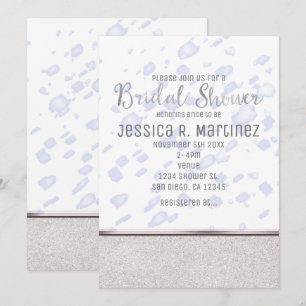 Invitaciones Modernas de Lluvia Azul para Despedid