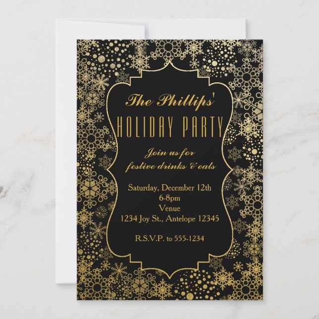 Invitaciones Modernas de Vacaciones de Copos de Ni (Anverso)