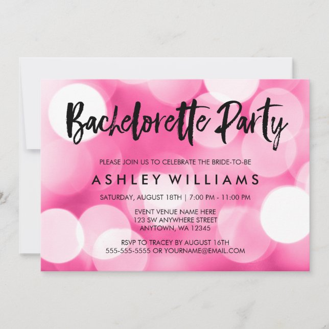Invitaciones modernas del fiesta de Bachelorette (Anverso)
