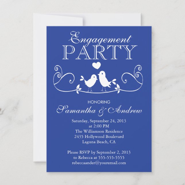 Invitaciones modernas del fiesta de compromiso de (Anverso)
