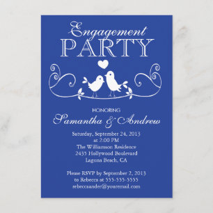Invitaciones modernas del fiesta de compromiso de
