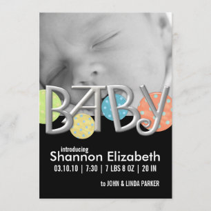 Invitaciones modernas del nacimiento del bebé