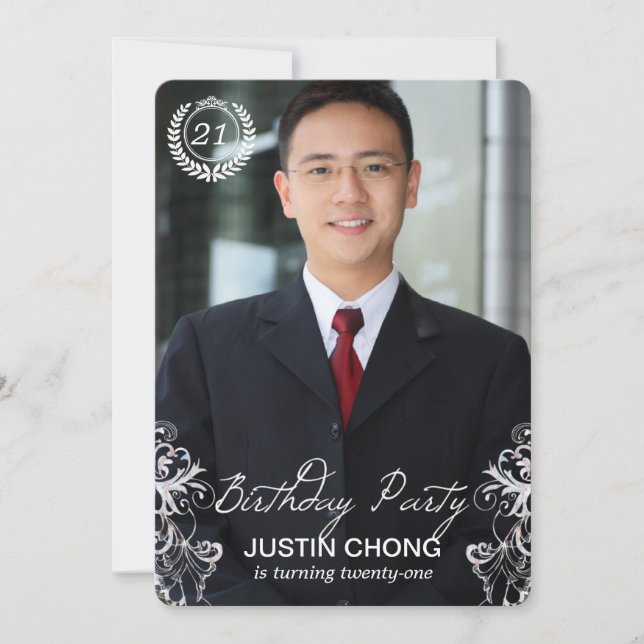 Invitaciones modernas elegantes del cumpleaños de (Anverso)