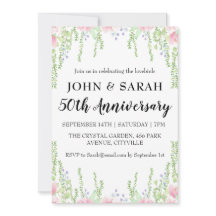 invitaciones modernas florales para fiesta de aniv