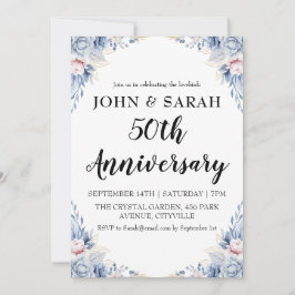 invitaciones modernas florales para fiesta de aniv