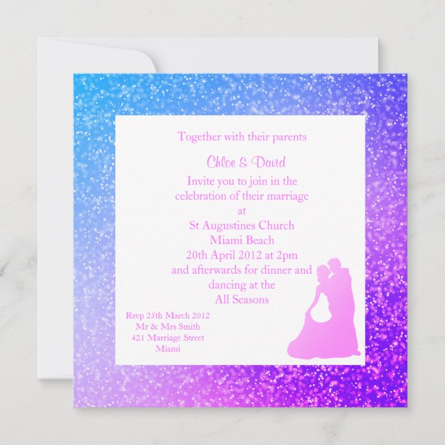 INVITACIONES MODERNAS IMPRESIONES DE LA BODA DE LA (Anverso)