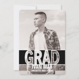 Invitaciones modernas, intrépidas de la graduación