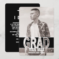 Invitaciones modernas, intrépidas de la graduación