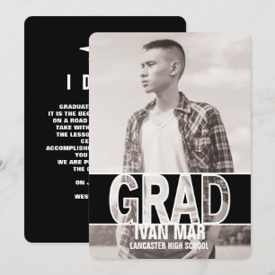 Invitaciones modernas, intrépidas de la graduación