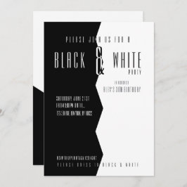 Invitaciones modernas, negras y blancas