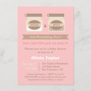 Invitaciones modernas para baby shower de azúcar y