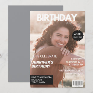 Invitaciones modernas para cumpleaños 48 Stylish M