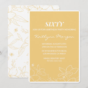 Invitaciones modernas para cumpleaños 60 Floral Am