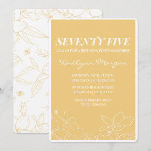 Invitaciones modernas para cumpleaños 75 Floral Am