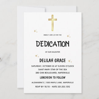 invitaciones modernas para dedicación de bebé