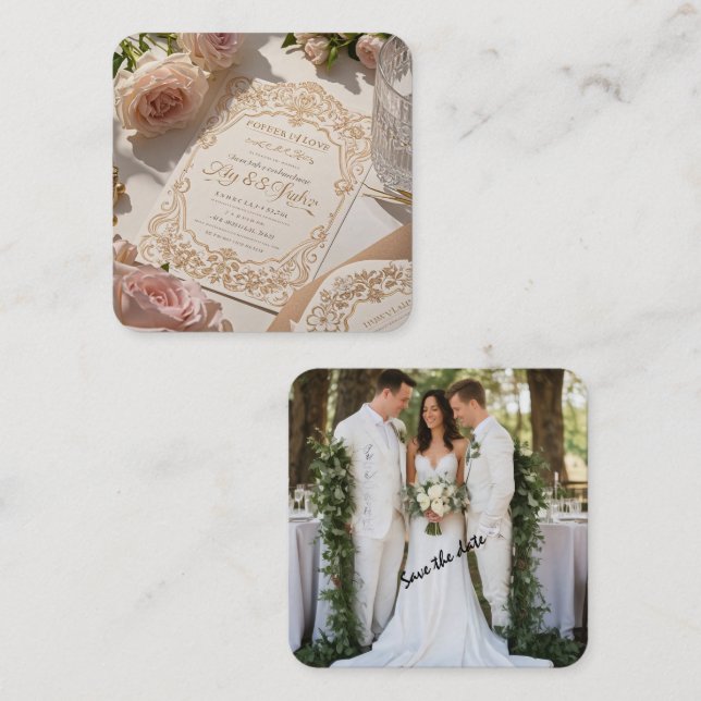 Invitaciones modernas para el amor clásico (Anverso / Reverso)