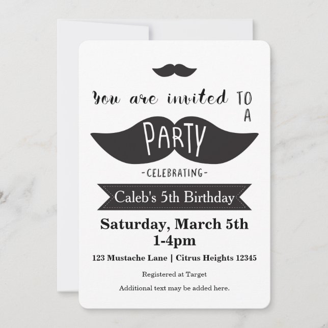 Invitaciones modernas para fiesta de cumpleaños de (Anverso)