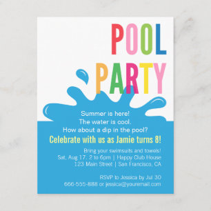 Invitaciones modernas para fiesta de cumpleaños de