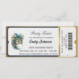 Invitaciones modernas para fiestas con boletos dor