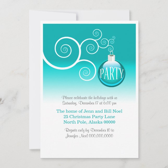 Invitaciones modernas para fiestas de vacaciones (Anverso)