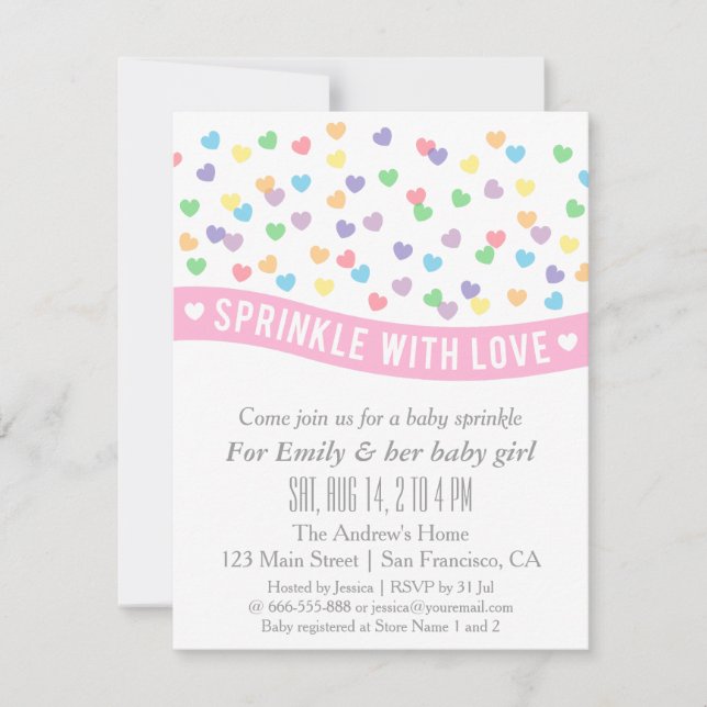Invitaciones Modernas para Sprinkle de Bebé con Co (Anverso)