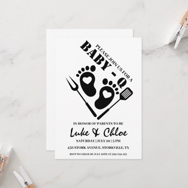 invitaciones modernas para una ducha de bebé en ba (Anverso/Reverso In Situ)