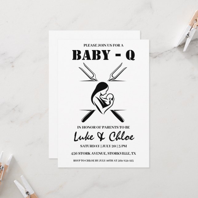 invitaciones modernas para una ducha de bebé en ba (Anverso/Reverso In Situ)