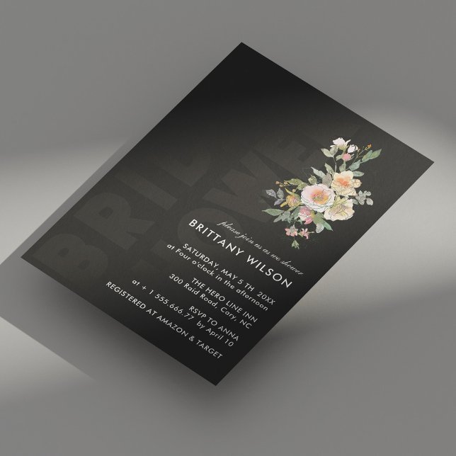 Invitaciones modernas y audaces a la ducha de novi (Personalized Modern & Bold Bridal Shower Invitations)