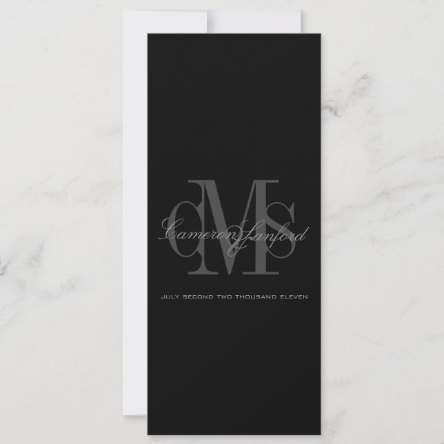 Invitaciones modernas y contemporáneas a la boda m (Anverso)