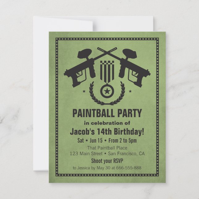 Invitaciones modernas y sucias para fiesta de cump (Anverso)