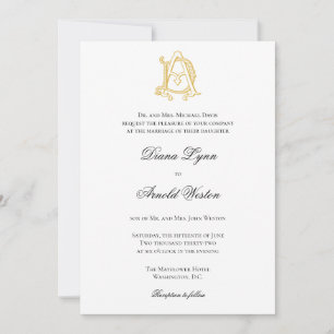 Invitaciones Monograma AD o Monograma DA