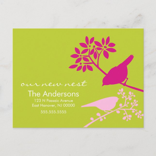Invitaciones móviles de aves de Chartreuse y Fuchs (Anverso)