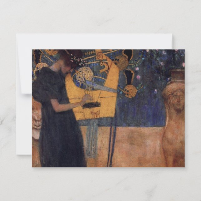 Invitaciones musicales de Gustav Kllimt Harp (Anverso)
