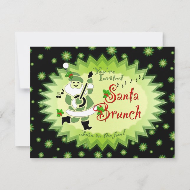 Invitaciones musicales de Santa Elf Brunch (Anverso)