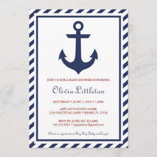 Invitaciones náuticas de Baby Shower - Ahoy es un