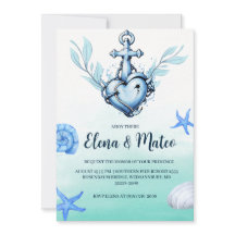 invitaciones náuticas de bodas con estilo mínimo