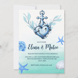 invitaciones náuticas de bodas con estilo mínimo