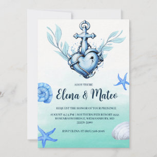 invitaciones náuticas de bodas con estilo mínimo