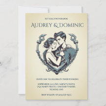 invitaciones náuticas de bodas con estilo mínimo