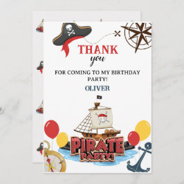 Invitaciones Náuticas de cumpleaños piratas Gracia