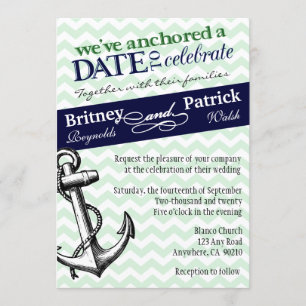 Invitaciones náuticas de la boda de la marina de