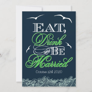 Invitaciones náuticas de la boda de los azules