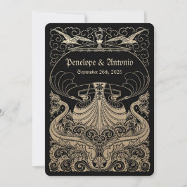 Invitaciones náuticas de la boda del Relieve