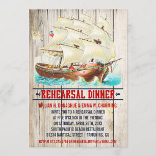 Invitaciones náuticas de la cena del ensayo del