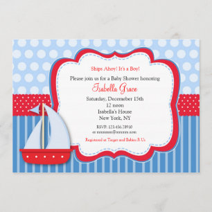 Invitaciones náuticas de Saiboat Baby Shower