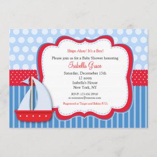 Invitaciones náuticas de Saiboat Baby Shower