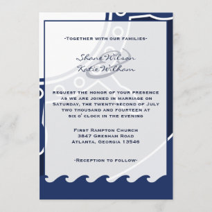 Invitaciones náuticas del boda de los azules