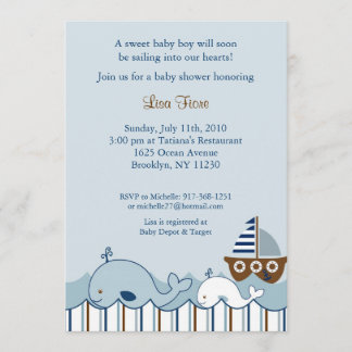 Invitaciones Náuticas para la ducha de bebé de bal